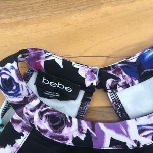 Beautiful purple floral BEBE cocktail dress!